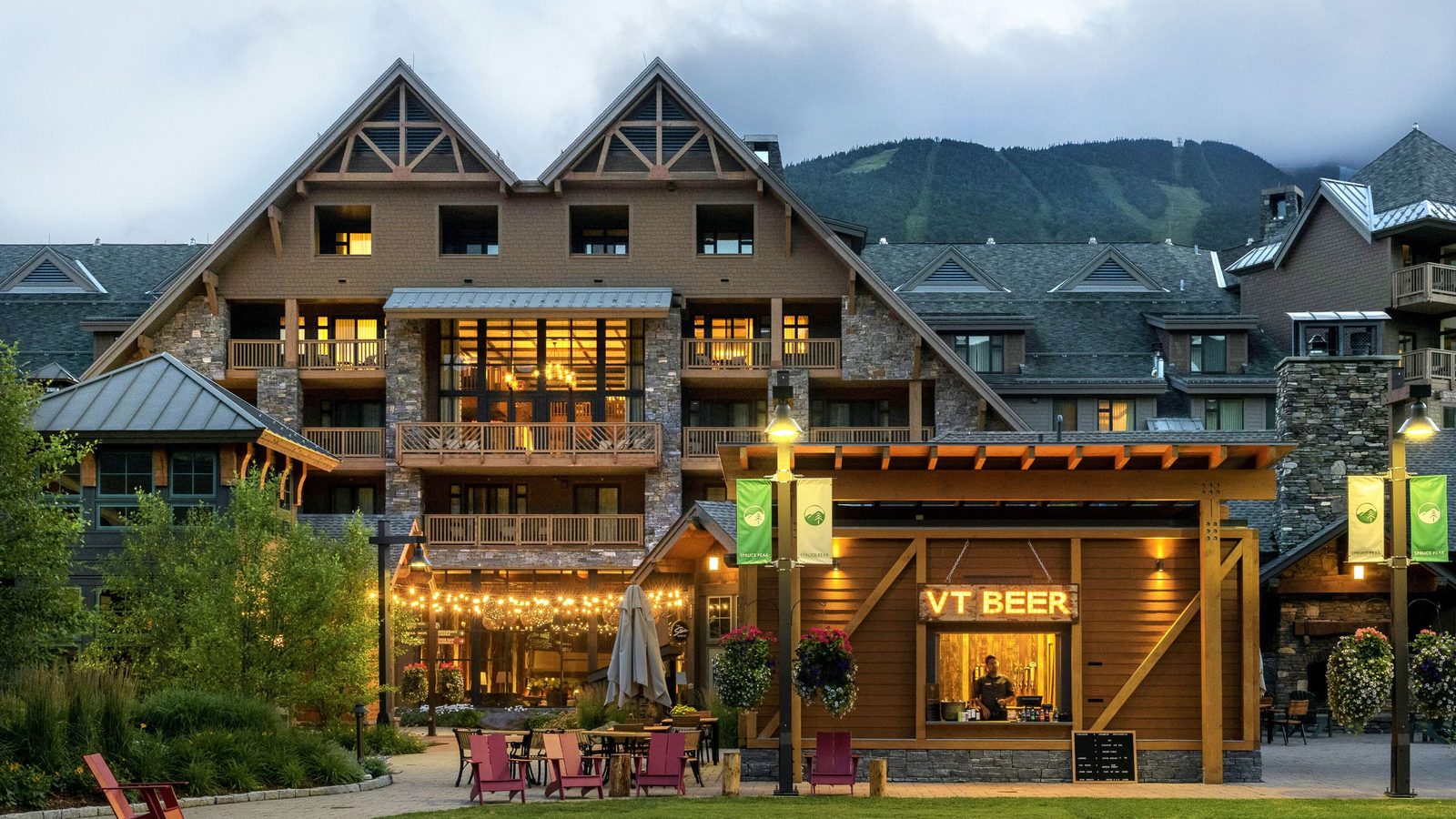 The Lodge at Spruce Peak exterior view